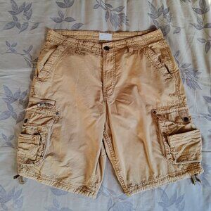 FREE PLANET Mens Cargo Multi Pockets Shorts Below Knee Casual Hiking Size 33